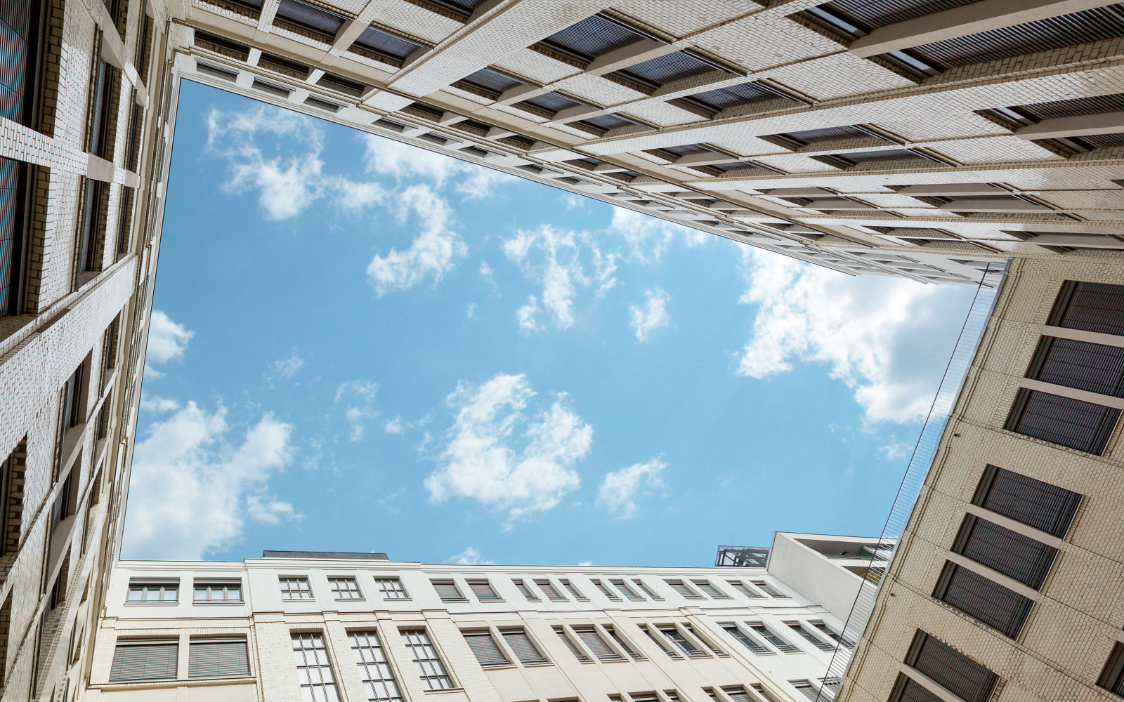 Historic office façade sky
