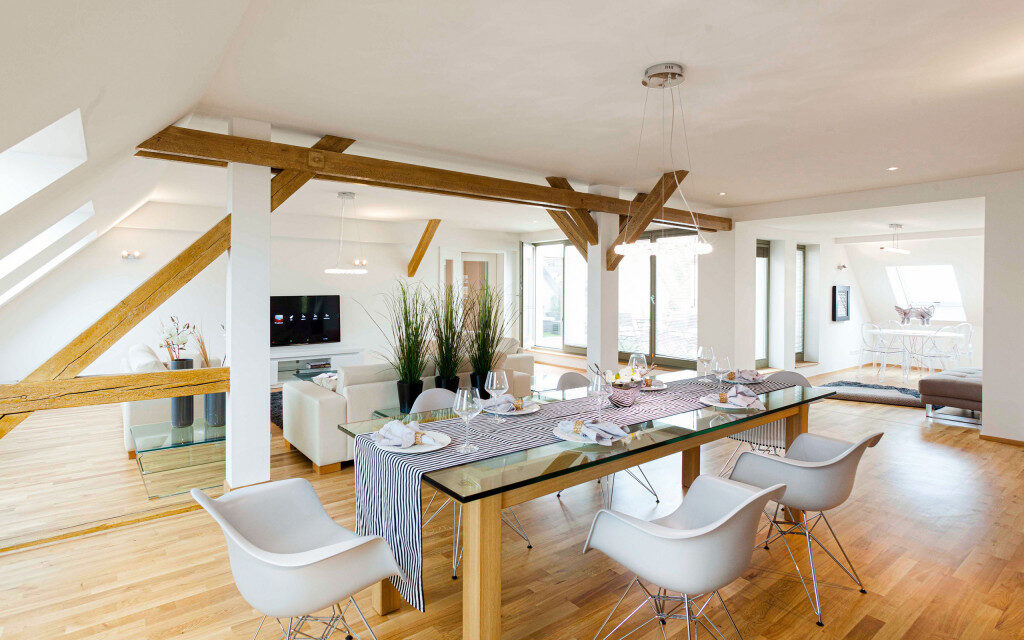 Top floor, modern dining room